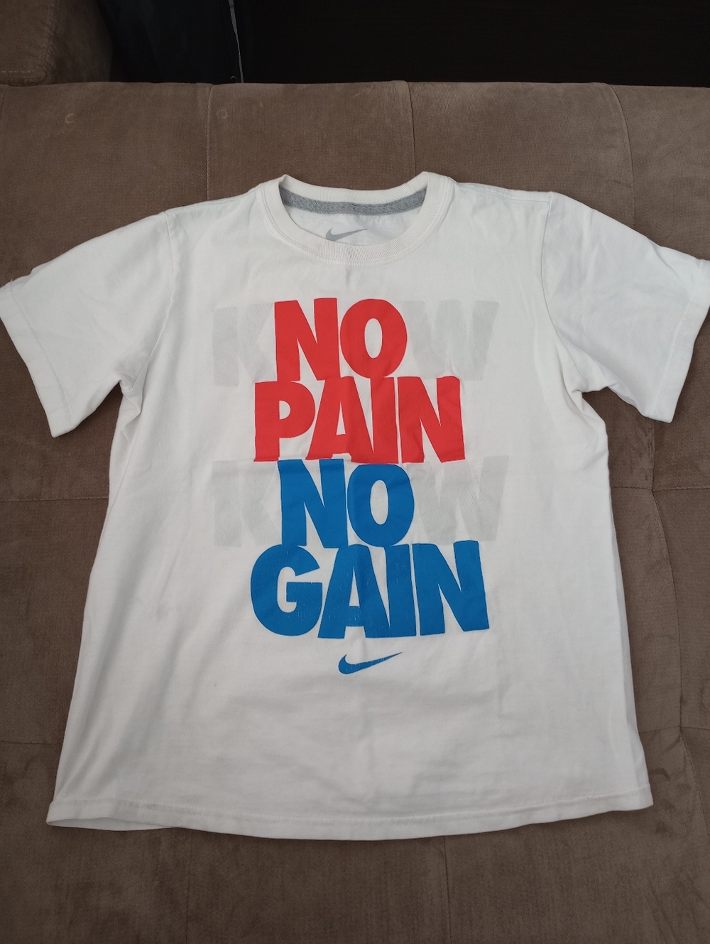 Kids Size - White Nike Shirt W/Red And Blue Graphic
